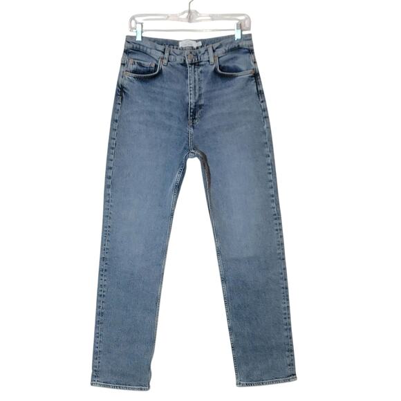 & Other Stories Favorite Cut Straight Leg Jeans Slim Cut High Rise Blue Denim 30 - Picture 15 of 15